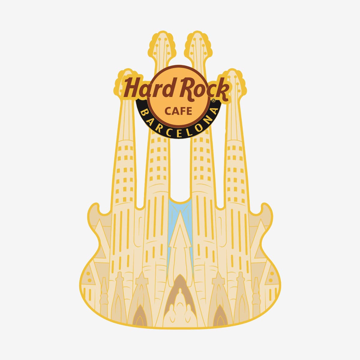 Barcelona Sagrada Familia Guitar Pin image number 1