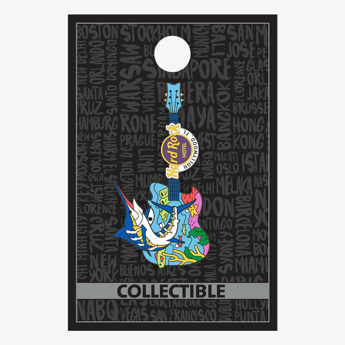 Collectible Hollywood, FL Marlin Guitar Pin image number 2