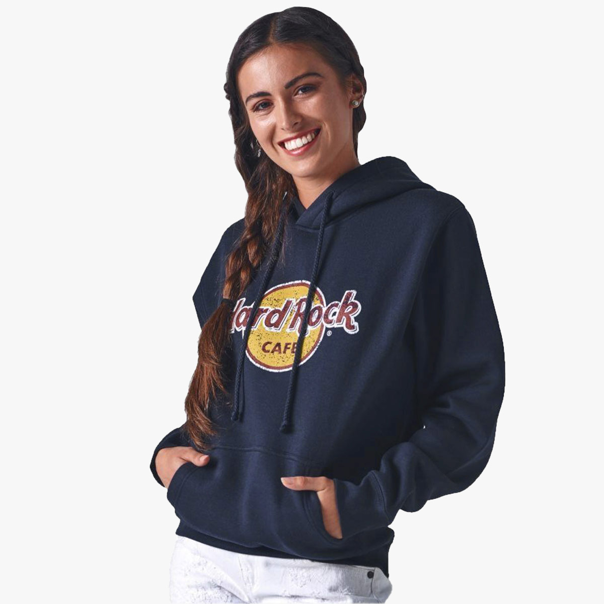 Adult Fit Classic Logo Hoodie in Navy Blue image number 2