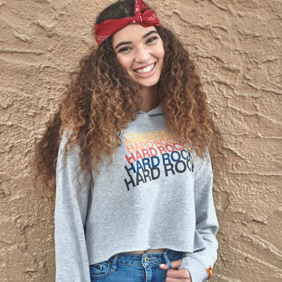 Women's Heritage Cropped Rainbow Hoodie image number 2
