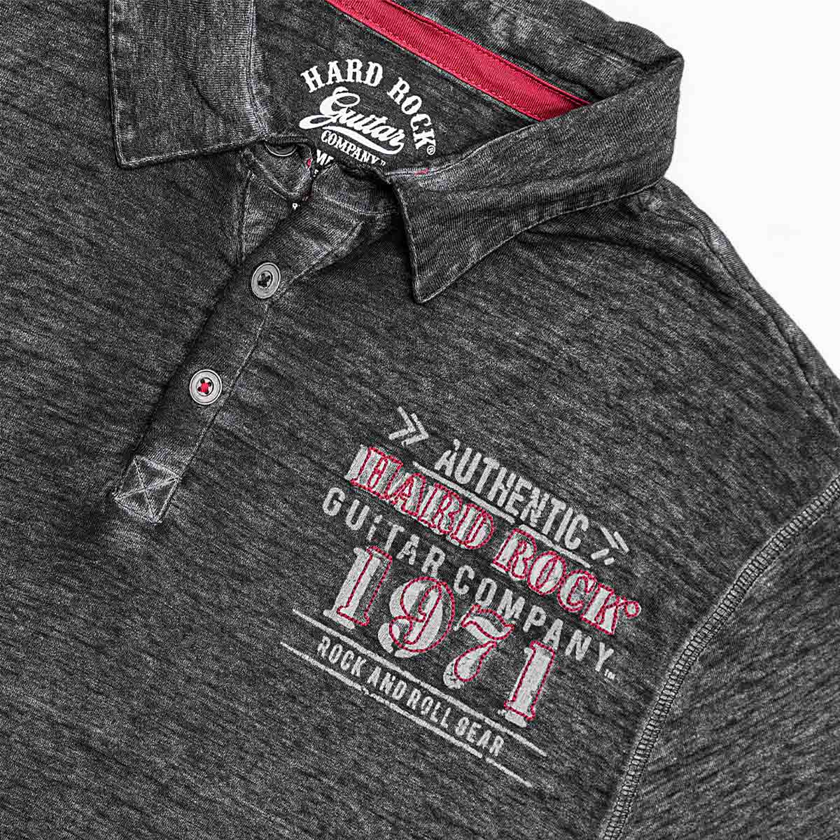 Guitar Company Polo in Grey with Red Stitching image number 3