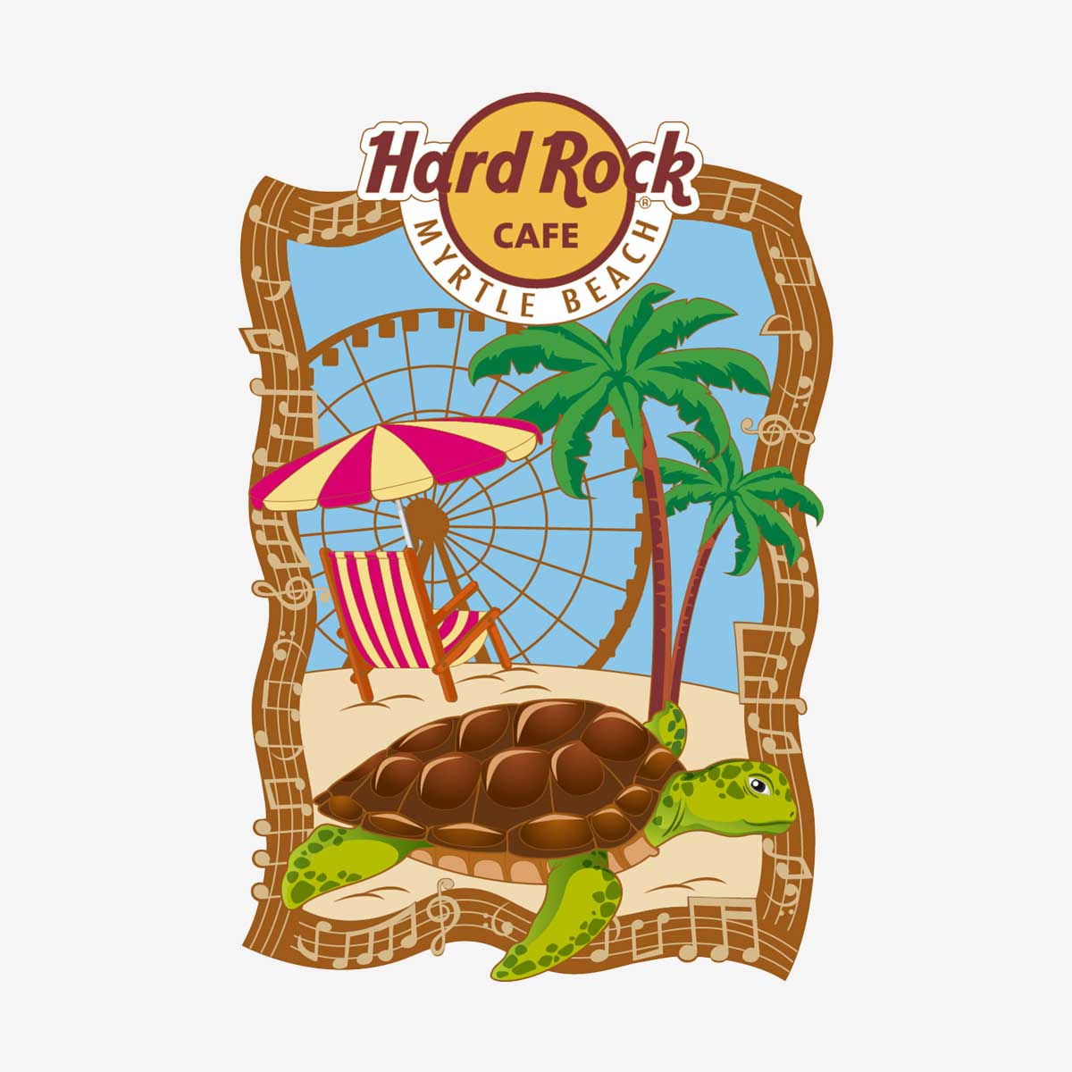 Myrtle Beach Turtle Beach Scene Pin image number 1