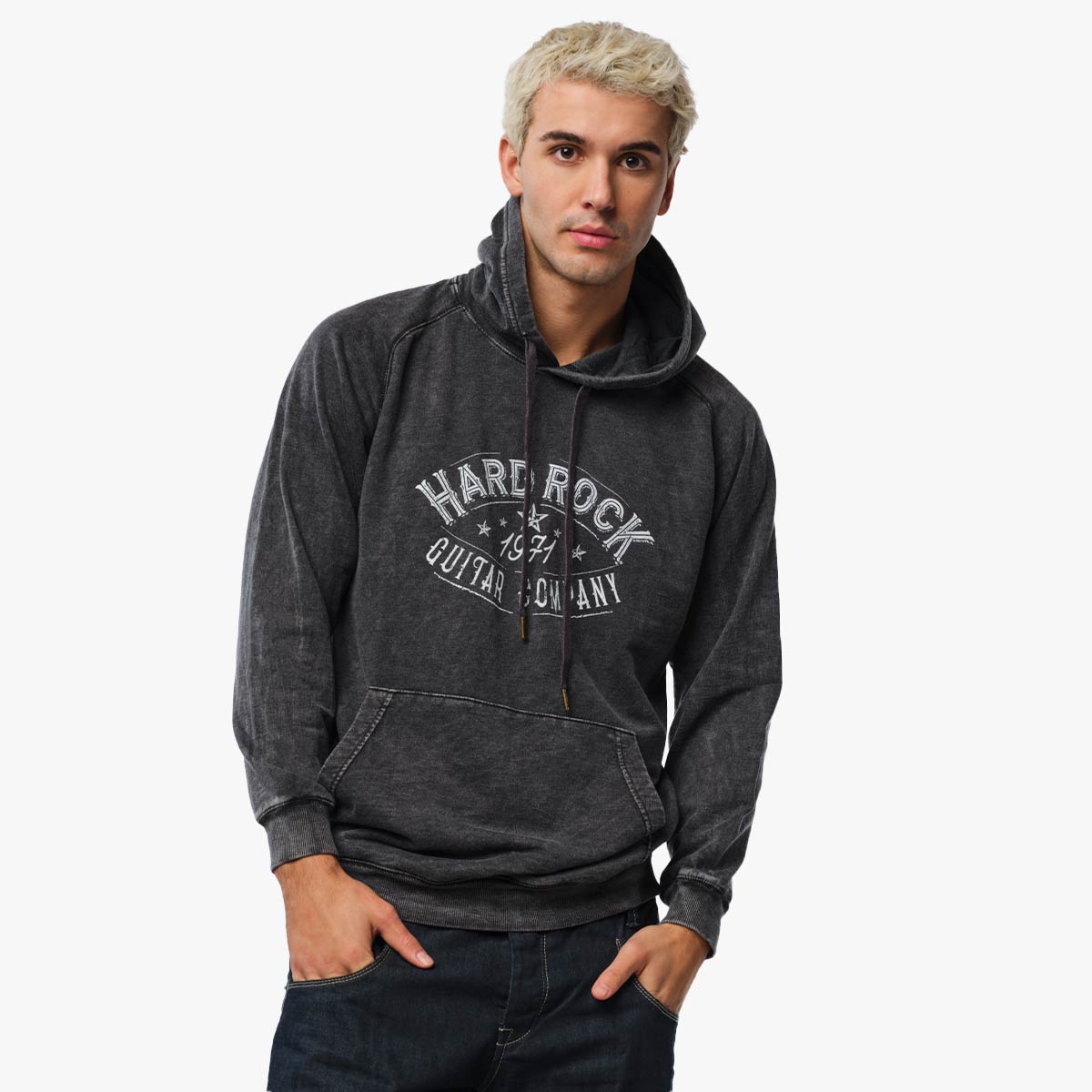 Guitar Company Pullover with Skull Design in Vintage Black image number 1