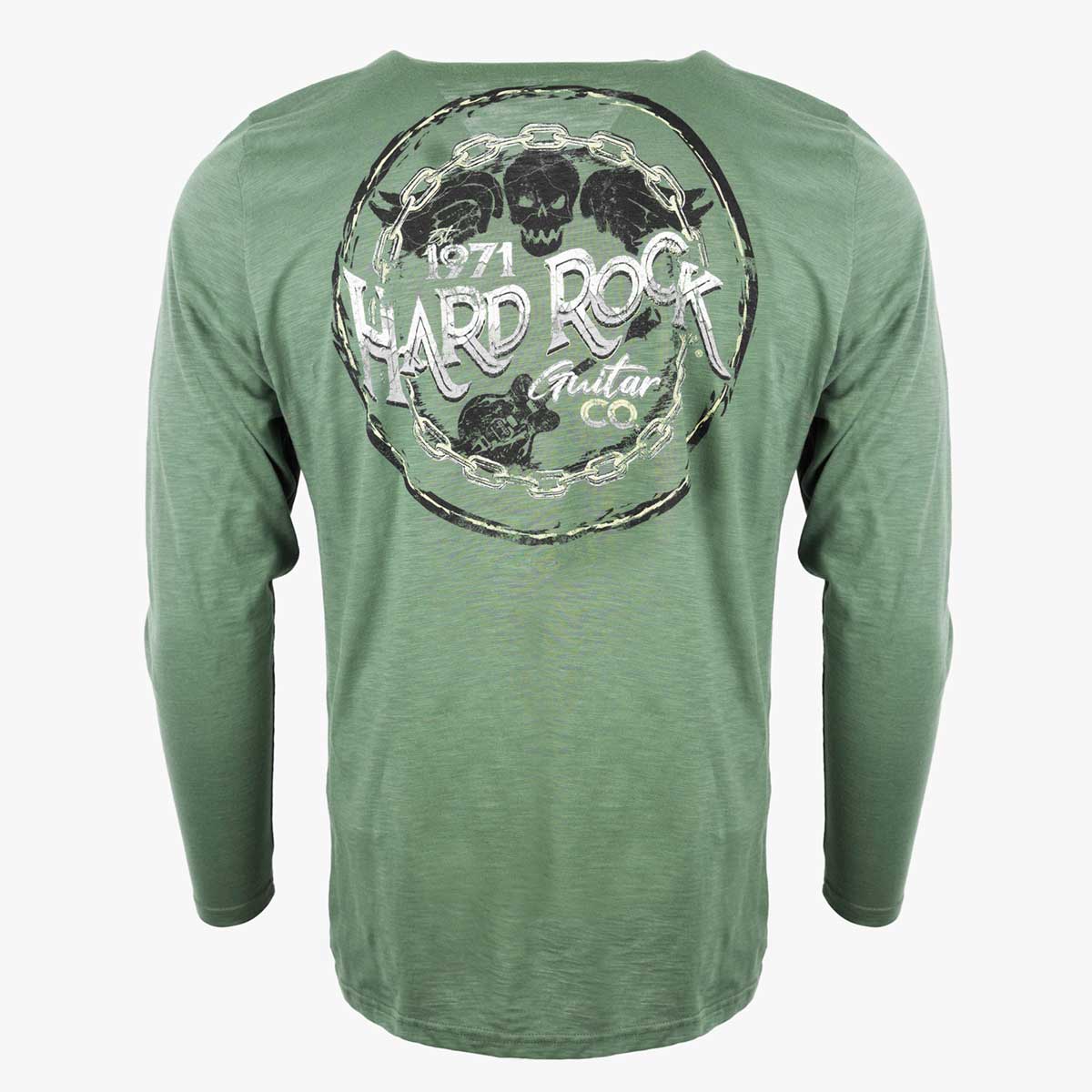 Guitar Company Hybrid Henley Longsleeve Tee in Military Green image number 2