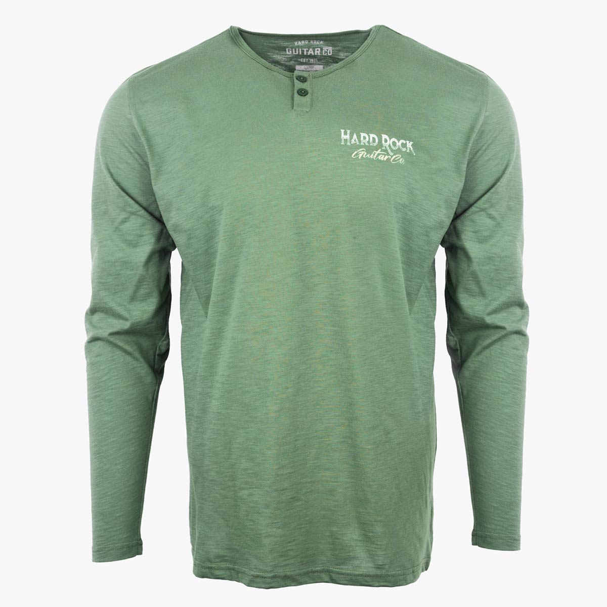 Guitar Company Hybrid Henley Longsleeve Tee in Military Green image number 1