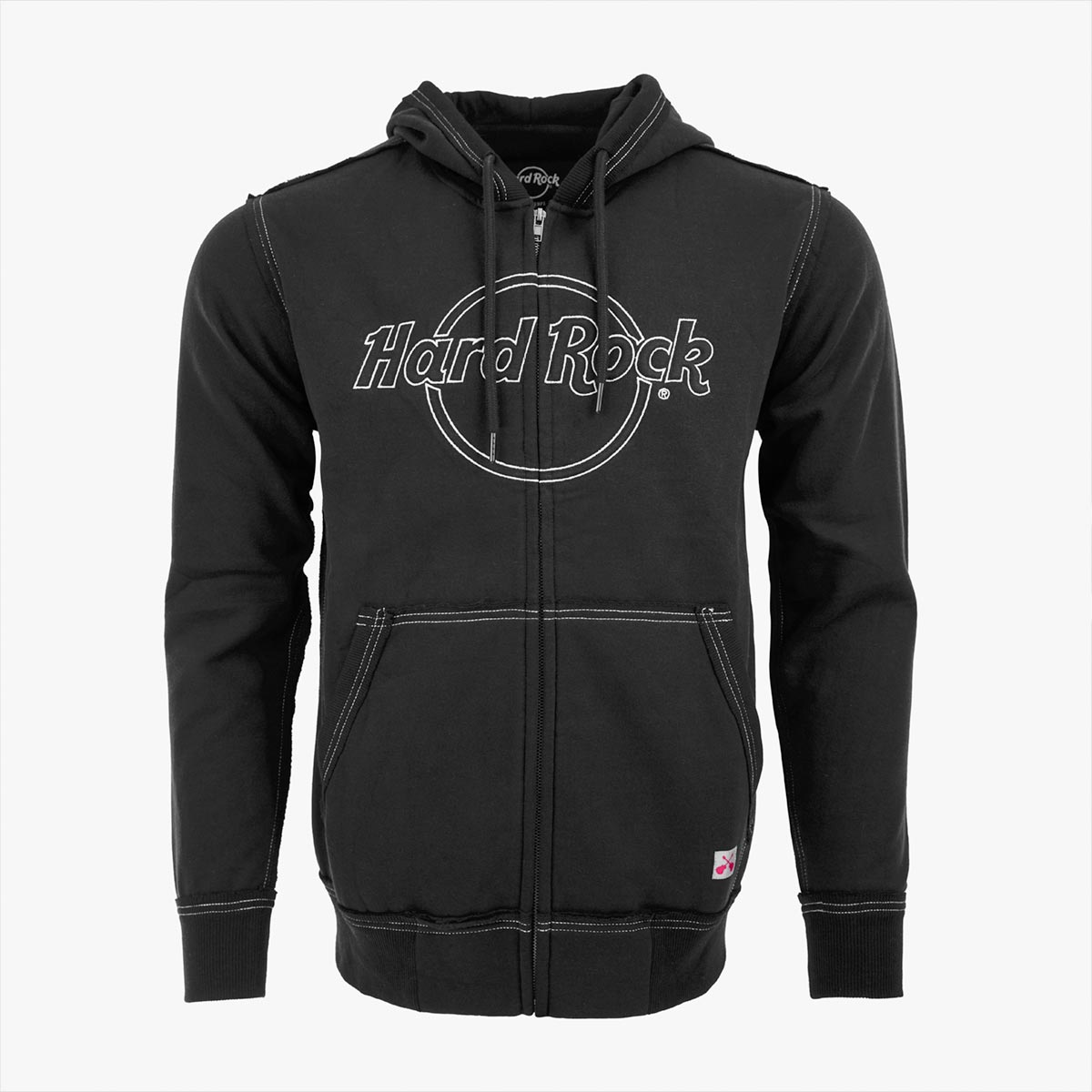 Adult Fit Logo Embroidery Zip Hoodie in Black image number 1
