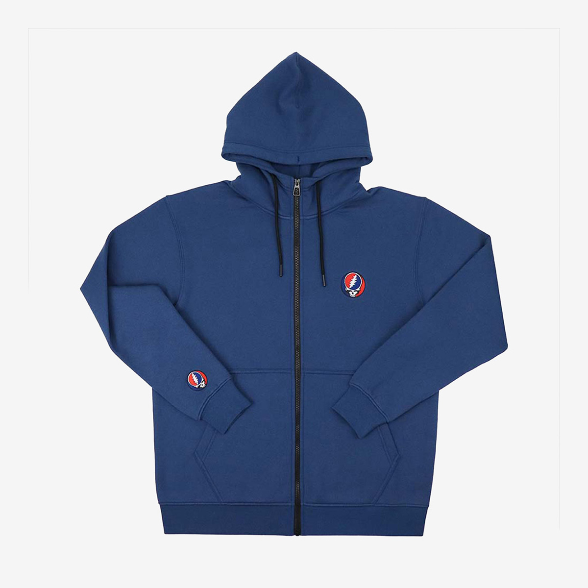 Grateful Dead Stealie Skull Zip-Up Hoodie in Navy image number 3