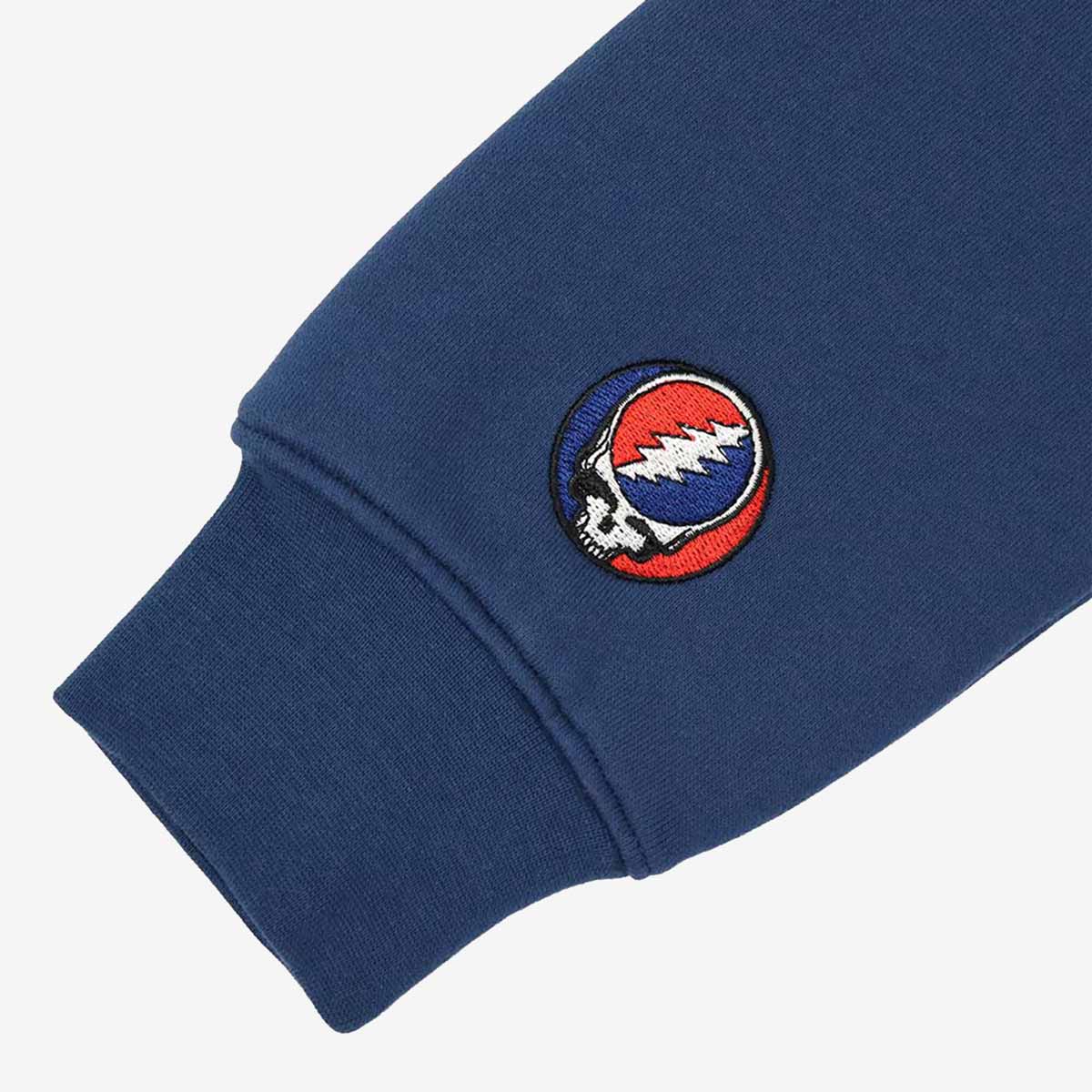 Grateful Dead Stealie Skull Zip-Up Hoodie in Navy image number 6