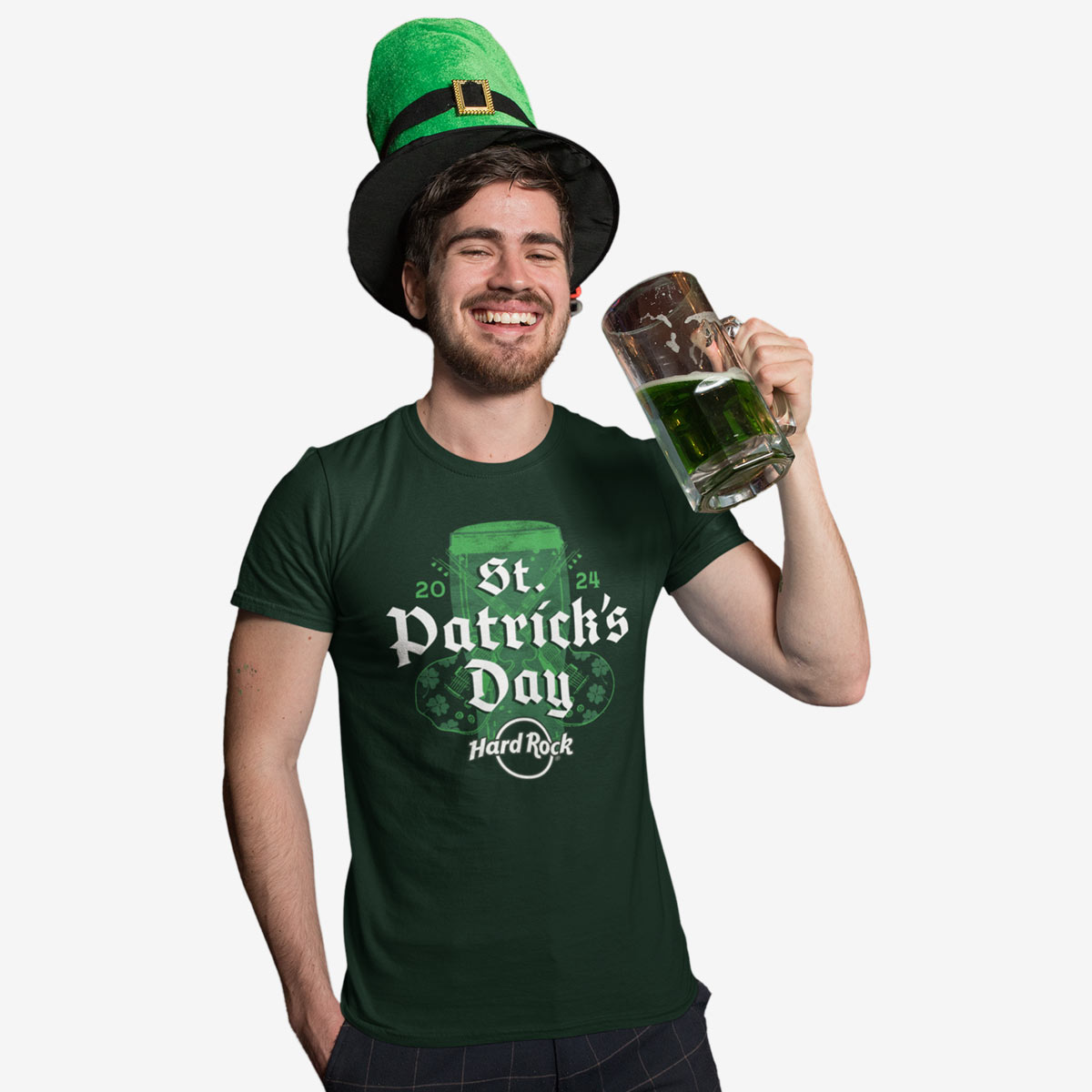 St Patricks Day 2024 Adult Fit Tee in Forest Green image number 2