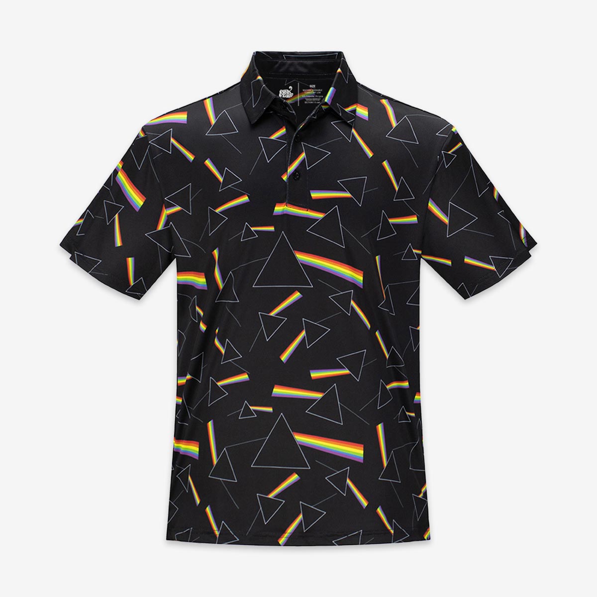 Pink Floyd Dark Side All-Over Prism Polo in Black image number 1