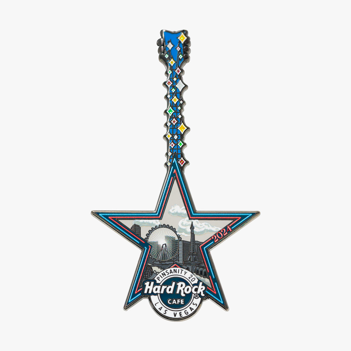 Pinsanity 20 Anniv Pin Star Guitar Las Vegas image number 2