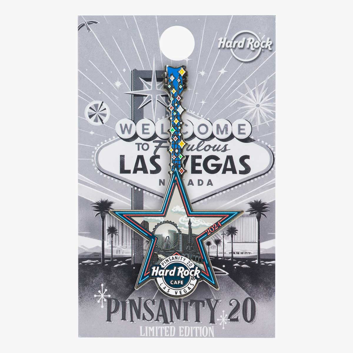 Pinsanity 20 Anniv Pin Star Guitar Las Vegas image number 1