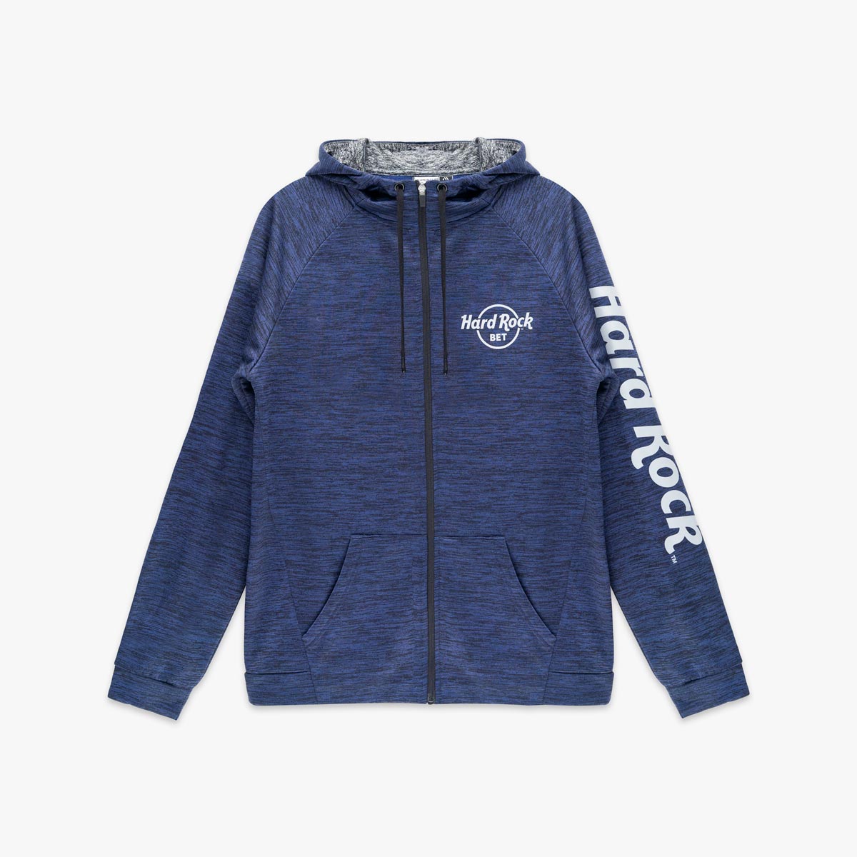 Adult Fit Hard Rock BET Performance Zip Hoodie in Navy Blue image number 2