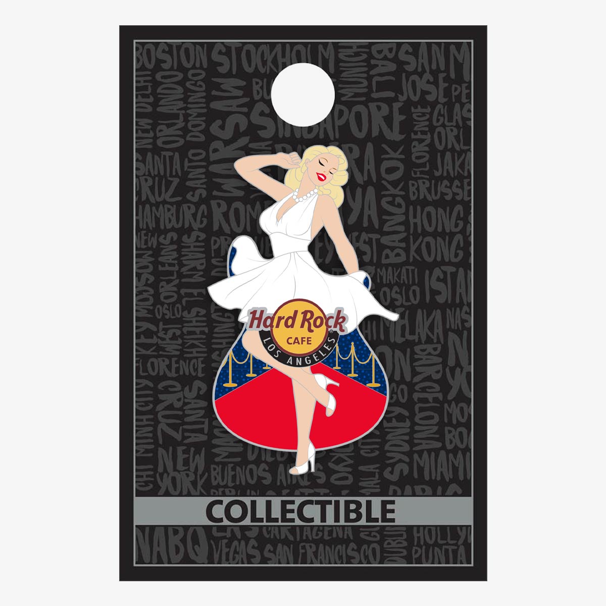 Collectible Los Angeles Pin Up Guitar Girl Pin image number 2