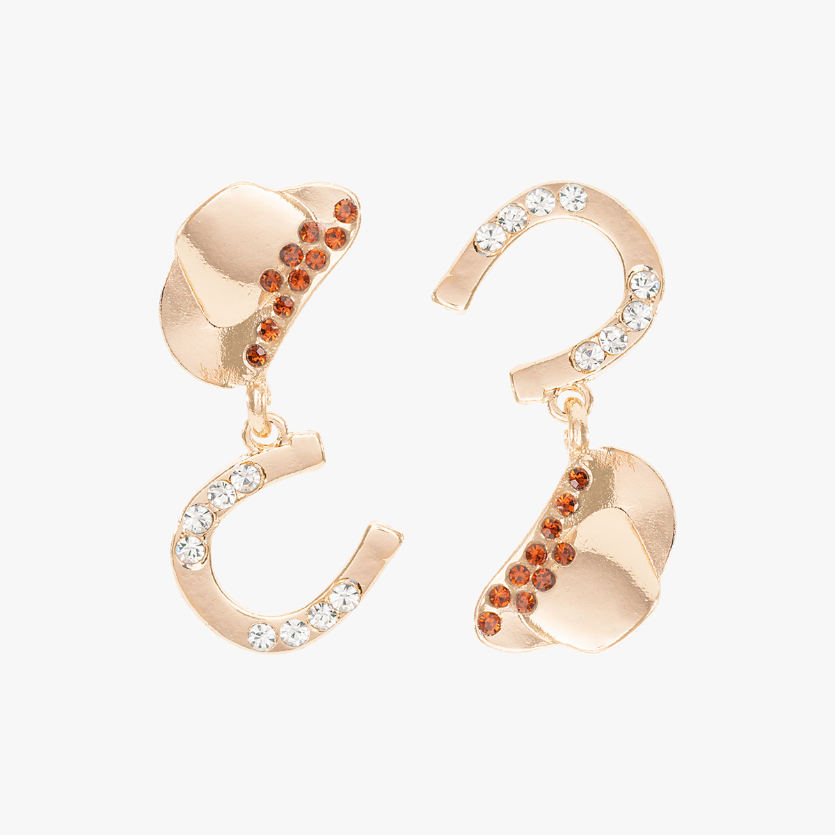 Trio Western Earrings in Pink & Gold image number 4