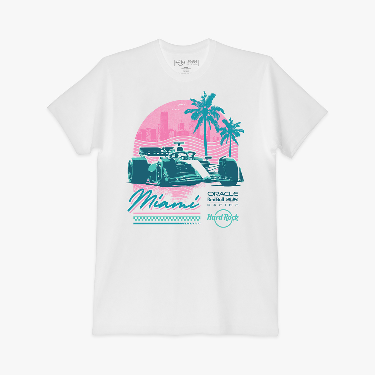 Oracle Red Bull Racing Miami Grand Prix 2025 Sunset Tee in White image number 1