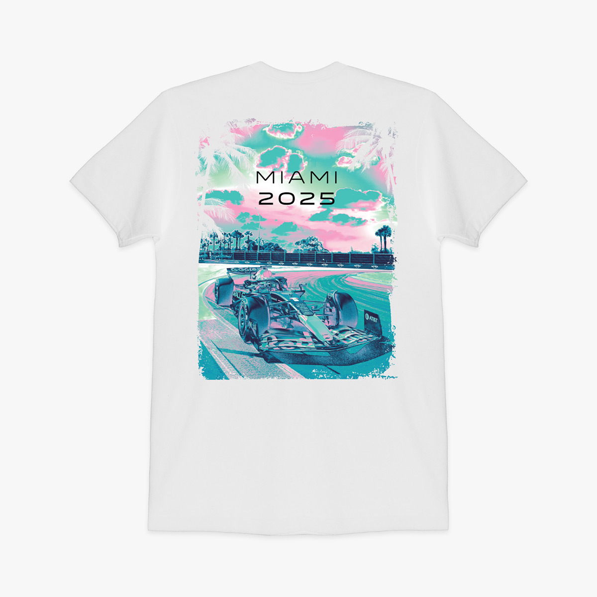 Oracle Red Bull Racing Miami Grand Prix 2025 Car Cloud Tee in White image number 1