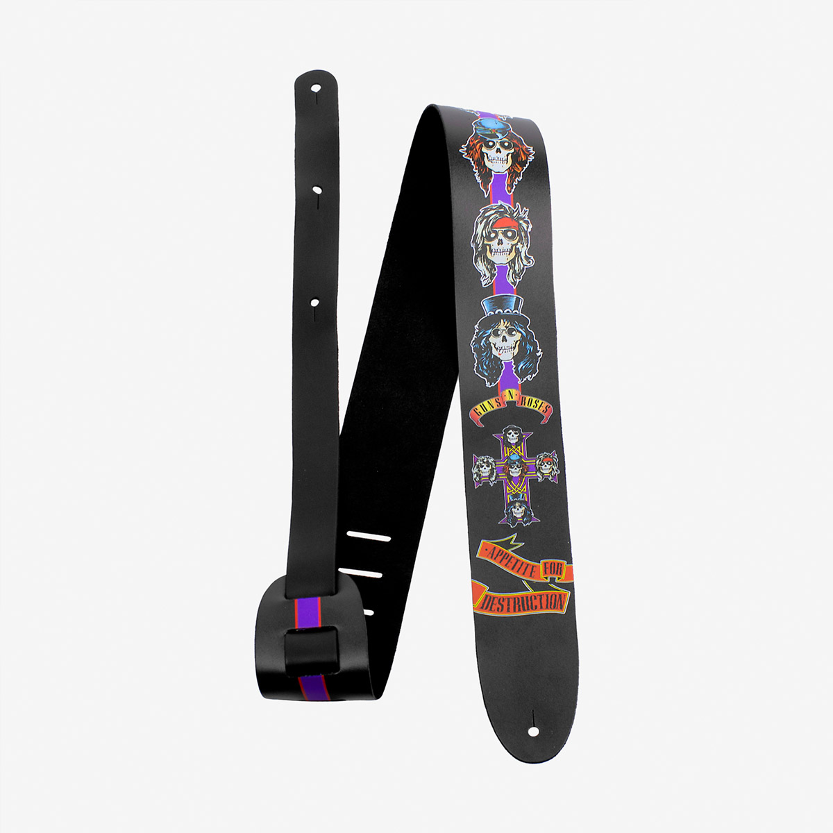 Guns N Roses Appetite Faces Leather Guitar Strap image number 2