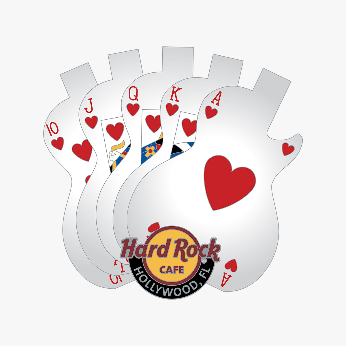 Limited Edition Royal Flush of Hearts Pin image number 1