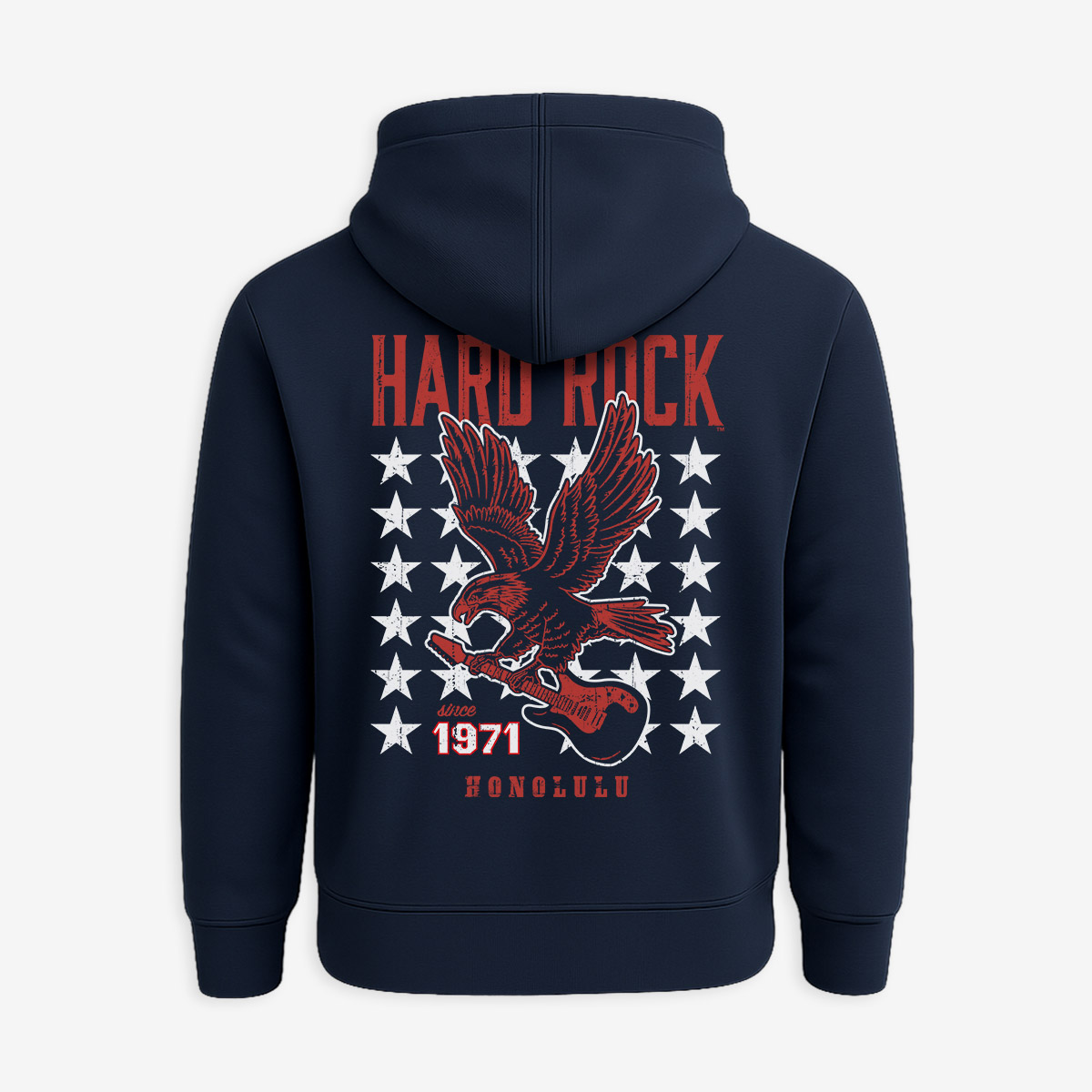 Adult Fit Americana Eagle Guitar Zip-up Hoodie in Navy image number 3