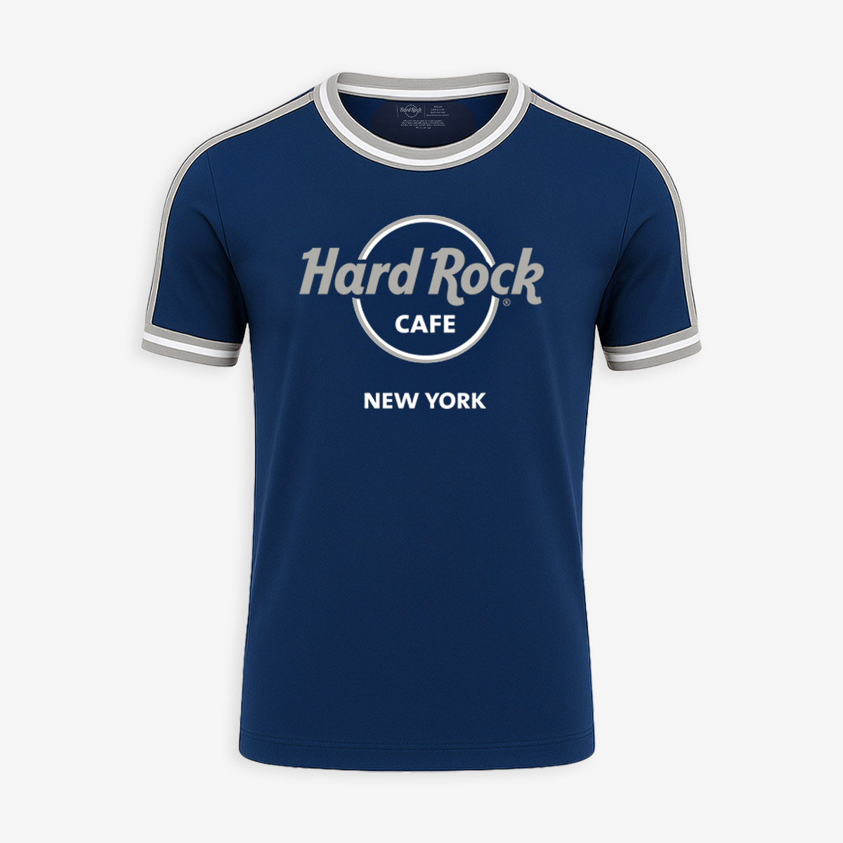 Adult Fit New York Ringer Tee in Blue and Gray image number 2