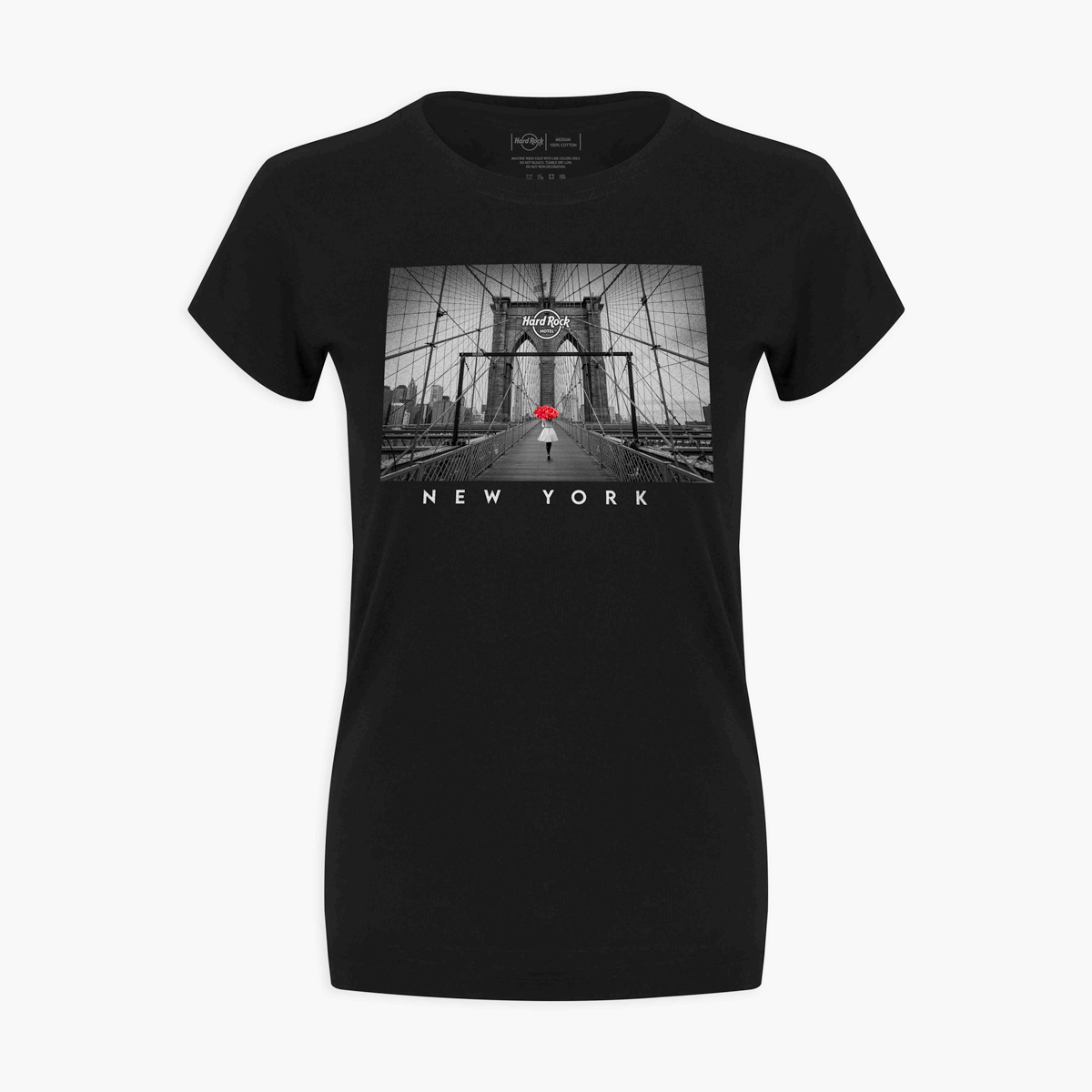 Womens Fit Brooklyn Bridge Tee in Black image number 1